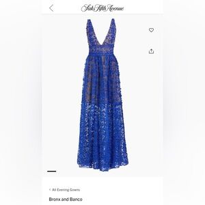 Bronx and Banco blue lace evening gown